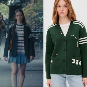 Sea New York Arther Varsity Knit Cardigan S